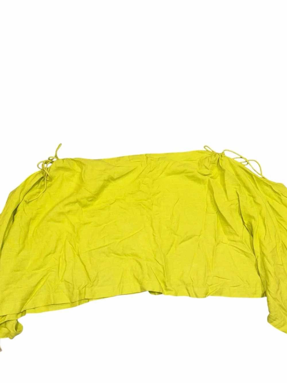 NEW Free People Lime Green Sandshell Linen Coralyn Convertible Cape Top size XS